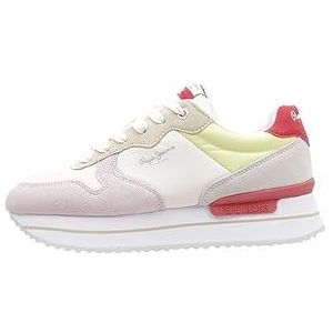 Pepe Jeans Dames Rusper Sweet Platform Sneaker, Wit Fabriek Wit, 3 UK