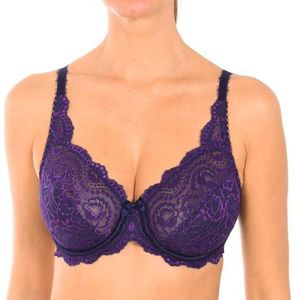 Playtex Damesbeha met beugels, Flower Elegance van kant, perfecte grip, 1 stuk, Blauwbel, 90B