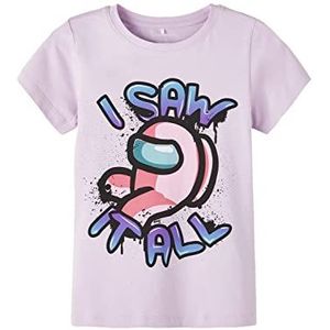 Name It Meisjes NKFASMARI AMONGUS SS TOP Sky T-shirt, Rose Tan, 122W / 128L, Rose tan., 122/128 cm