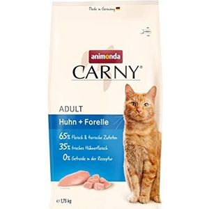 animonda Carny Kattenvoer voor volwassenen, droogvoer, kat, suikervrij en zonder granen, met kip + forel, 1,75 kg
