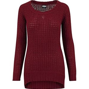 Urban Classics Dames Dames Long Wideneck Sweater, rood (bordeaux 606), S