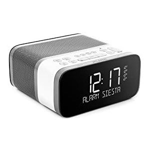 Pure Siesta S6 Bluetooth wekkerradio (DAB/DAB+ digitale radio, FM/FM-radio, CrystalVue Display, 40 zendergeheugenplaatsen, slaaptimer en wekfunctie) Polar White