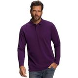 JP 1880 Heren grote maten grote maten Menswear L-8XL poloshirt, basic, lange mouwen, piqué, tot 8 XL 799230, Diep violet, 3XL