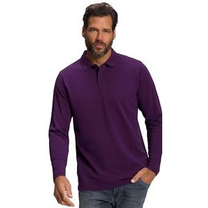 JP 1880 Heren grote maten grote maten Menswear L-8XL poloshirt, basic, lange mouwen, piqué, tot 8XL 799230, Diep violet, 5XL