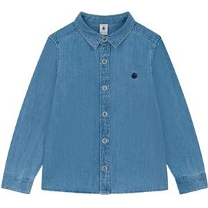 Petit Bateau Shirt met lange mouwen voor jongens, Lichtblauw denim, 3 Jaren