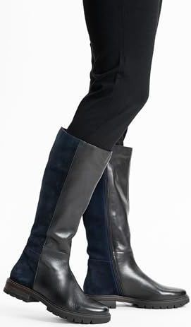 ARA - Veterlaarsjes - Donkerblauw / Zwart - Leer - Warm Gevoerd