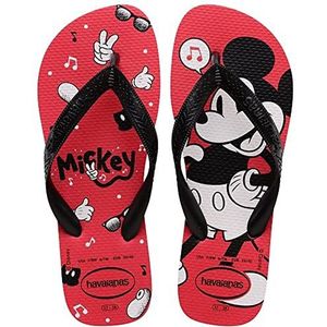 Havaianas Unisex Kids Top Disney Teenslippers, Robijn Rood Zwart, 9/9.5 UK Child