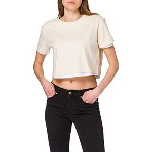 Urban Classics Dames Dames Dames Full Double Layered Tee T-shirt, Whitesand/Wit, S