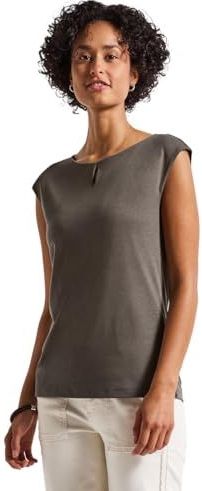 Street One Dames Shirt met uitsnijding in Bruin, in size: 34