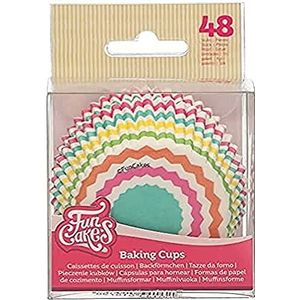 FunCakes Baking Cups Colourful Chevron: Perfect Voor Alle Cupcakes, Cupcakes En Meer, Taart Decoratie, Pk/48