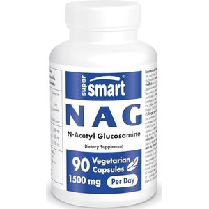 Supersmart - N.A.G. 500 mg (N-Acetyl Glucosamine) - Ondersteuning Mobiliteit van Gewrichten & Darmfunctie | Non-GMO & Glutenvrij - 90 Vegetarische Capsules