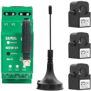 Supla Zamel Supla. 3-fase innovatief onberispelijk betrouwbaar nauwkeurig storingsvrij solide draadloos economisch internet energiemonitor WI-FI 3F + N met externe antenne MEW-01/ANT