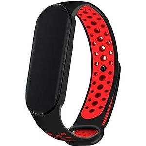 Cool armband voor Xiaomi Mi Band 5 / Mi Band 6 / Amazfit Band 5 Sport, zwart-rood