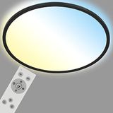 BRILONER - LED plafondlamp CCT, LED plafondlamp tegenlicht, ultra plat, dimbaar, afstandsbediening, warm wit, neutraal wit, koel wit, 480x30mm
