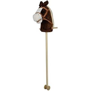 Tachan - Paardenkop met luxe stick - met geluiden en steunwielen voor gemakkelijk glijden - Speelgoedpaard voor jongens en meisjes - Bruin - 90 cm hoog (CPA Toy Group 727T00728)