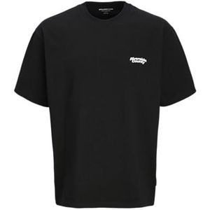 JACK & JONES Heren Jcoretreat Typograc Tee Ss Crew Neck, zwart, S