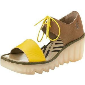 Fly London Dames BILU465FLY sandaal, geel/kaki, 8 UK, Geel Khaki, 8