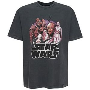 Recovered Heren Star Wars Group Image Relaxed Washed Black by L T-shirt, L, zwart, L