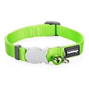 Red Dingo Effen Lime Groene Kattenhalsband 12mm x (20-32cm)