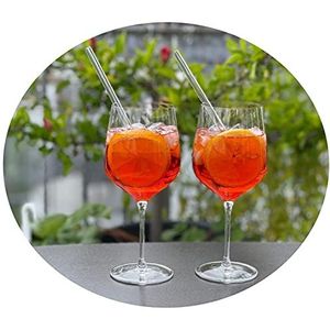 Topkapi Elite Aperol spuitglazen set Terrazza XL cocktailglazen – 6x loodvrije kristallen glazen speciaal voor aperol spuit met 6x glazen rietjes, cocktailglas, 625 ml, compleet voor 6 personen
