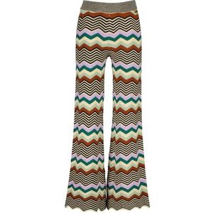 Vingino Gestreepte High Waist Flared Broek Sanya Beige/Multicolor