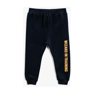 Koton Babyboys bedrukte katoenen joggingbroek met trekkoord, marineblauw (720), 18-24 Monate