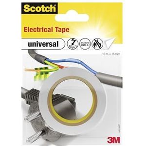 Scotch 4401RED isolatietape universeel, 15 mm x 10 m, 1 stuk wit