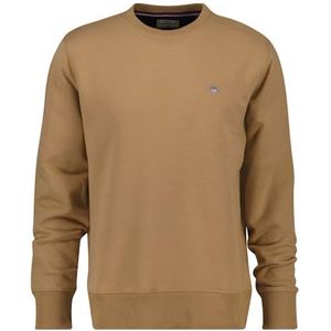 GANT Reg Shield Sweatshirt met C-hals, trainingspak voor heren, warm kaki, XL, Warme kaki, XL