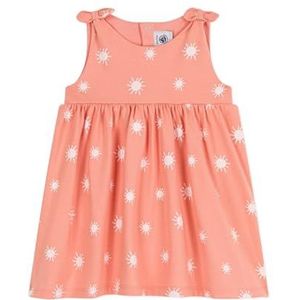 Petit Bateau Mouwloze jurk voor meisjes, Abrikoos/Malvavisco, 6 Maanden