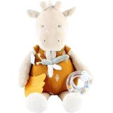 NOUKIE'S - Activiteitenknuffel Giraf Tiga - 40 cm - Veloudoux - Beige/Oker