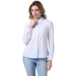 Oltre - Poplin Blouse met Sierknoop - Wit - Dames - Katoen