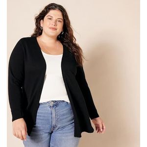 Amazon Essentials Dames lichtgewicht open voorkant vest trui (verkrijgbaar in grote maten), zwart, 1X
