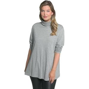 Ulla Popken Shirtrolli Basic coltrui voor dames, Lichtgrijs Mélang, 42-44