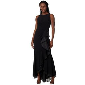 Adrianna Papell Women's Ruffle Crepe Halter Gown, Black