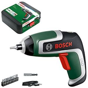 Bosch compacte accuschroevendraaier IXO (7e generatie; 3,6 V; 2,0 Ah; 5,5 Nm; met micro-USB-kabel; compatibel met IXO-Collection adapters; schroeft tot wel 190 schroeven; in opbergbox)