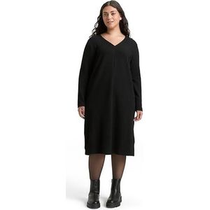TOM TAILOR Plussize damesjurk, 14482 - Deep Black, 46 Grote maten