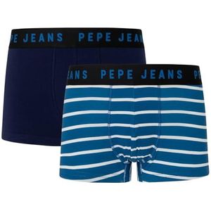 Pepe Jeans Heren strepen Lr Tk 2P Trunks, blauw (donkerblauw), XL (Pack van 2), Blauw (donkerblauw), XL
