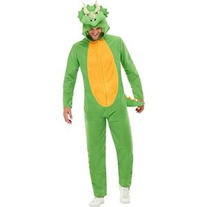 Dinosaur Costume, Green, with Hooded Jumpsuit, (M)