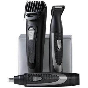 Remington The Works Baardtrimmerset met geavanceerde keramische messen (6-delige kit: baardtrimmer en precisietrimmer met stoppelkam, neus- en oortrimmer, 45 minuten looptijd, USB-oplaadbaar) MB905