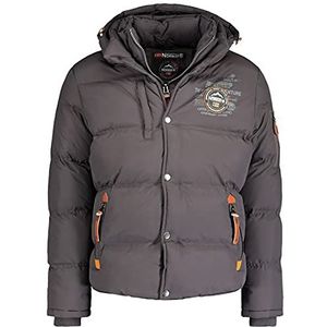 Geographical Norway Verveine Heren Winter Herfstjas - Comfortabele Warme Jas Voering - Lange Mouw Windjack - Ideaal Elegant Cadeau Casual Mannen, Grijs, L