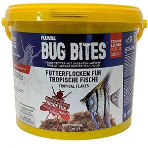 Fluval Bug Bites Visvoer Vlokken, met insectenlaven, voor tropische vissen, 1,7 kg