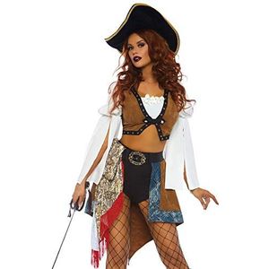 LEG AVENUE 86756-3 Tlg Kostüm Set Swashbuckling Siren, Größe L, Damen Karneval Kostüm Fasching, Größe L (Multicolor)