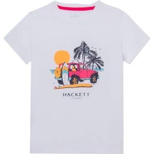 Hackett London Jongens Summer 4X4 Tee T-shirt, wit (wit), 7 jaar, wit (white), 7 Jaar