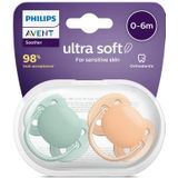 PHILIPS Avent ultra soft-fopspeen, 2 stuks - BPA-vrije speen voor baby's van 0-6 maanden (model SCF091/03)