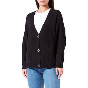 SIRUP COPENHAGEN Dames Black Oversize Cardigan Pullover Sweater, klein