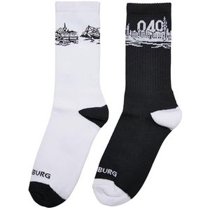 Mister Tee Unisex Socken Major City 040 Socks 2-Pack black/white 35-38