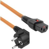 ACT - AK5039 - Netsnoer - Oranje - CEE 7/7 Male (Haaks) - C13 IEC Lock - 2 Meter