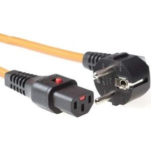 Advanced Cable Technology 2,0 m Schuko CEE 7/7 – C13, M/F 2 m CEE7/7 koppeling C13 oranje – stroomkabel (M/F, 2 m, mannelijk/vrouwelijk, CEE7/7, Koppler C13, 230, oranje)