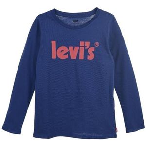 Levi's Kids Meisje Lvg ls Poster Logo top TEE, Schemering Blauw, 4 Jaren