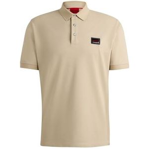 HUGO Dereso_Gel Poloshirt voor heren, open, beige, L